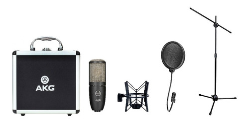 Akg P220 Microfono Condenser + Pie Jirafa + Antipop 