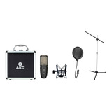 Akg P220 Microfono Condenser + Pie Jirafa + Antipop 