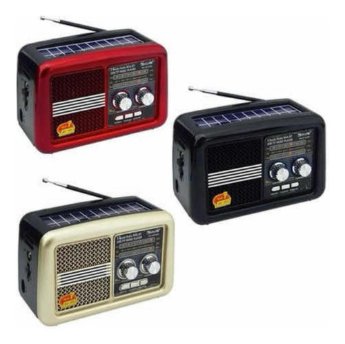 Radio Vintage Solar Portátil Fm/am Usb Linterna, Pilas