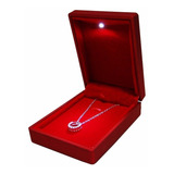 Caja Regalo Acrilica 7x9cm Roja Con Luz Led Y Bateria Suxes