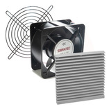 Kit Ventilador Cooler Bivolt + Veneziana + Grade 20x20cm