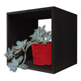 Cubo Estante Modulo Madera Flotante 40x40x40 Moderno Color Negro