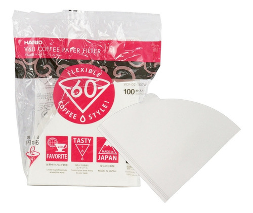 Filtro Papel Branco P/coar Hario Café V60-02 Barista 100un