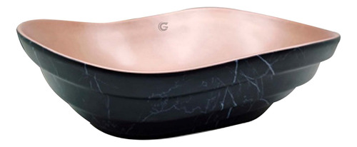 Lavamanos De Sobreponer Cortex Negro/rose Gold