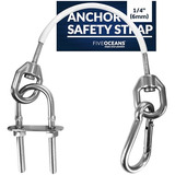 Five Oceans 12-inch Anchor Safety Straps, Heavy Duty 7x19 Pv