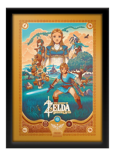 Quadro Arte The Legend Of Zelda Breath Of Wild Nintendo A3