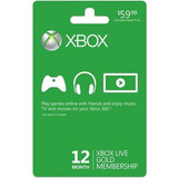 Tarjeta De Membresía Gold De 12 Meses De Xbox Live.