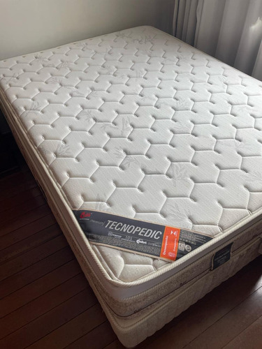 Cama Box + Colchão Castor Casal Premium One Face Tecnopedic