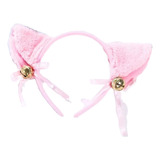 Diadema Orejas De Gato Neko Kawai Baby Maid Cosplay Rosa 03