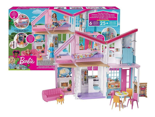 Barbie - Casa Malibu - Amueblada Y Accesorios - Mattel - 