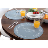 Set X 2 Individuales Redondos Estampados Cocina Jean Cartier