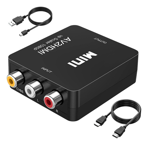 Convertidor Rca A Hdmi, Adaptador Av A Hdmi, P Mini Rca