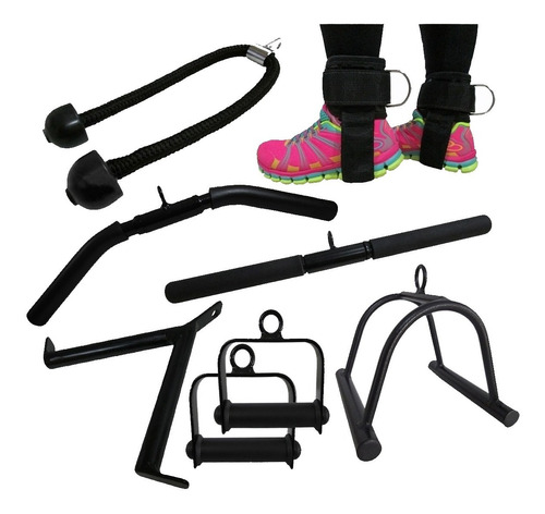 Puxador Pulley Kit Academia Crossfit Profissional 9 Pçs Top