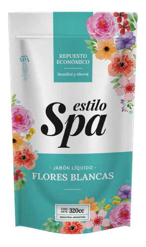 Spa Jabon Liquido Dp X320 Flores Blancas 