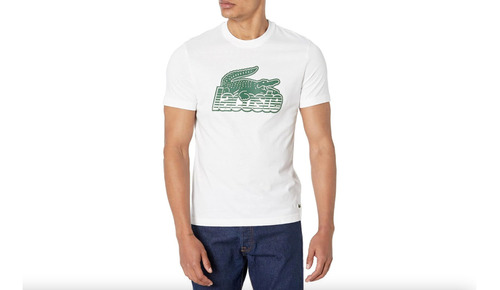 Playera Lacoste Blanco Logo Blanco-verde Th5070-51001 