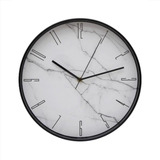 Reloj De Pared Simil Marmol Diametro 30cm Diseño Vgo Color De La Estructura Negro Color Del Fondo Blanco