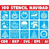 Pack De Vectores Corte Laser 100 Stencils Navidad