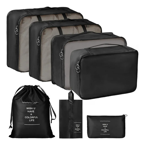 Set Organizador X7 Valija Ropa Compartimentos Viaje Premium