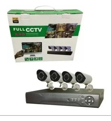  Kit Dvr Con 4 Cámaras De Seguridad Interior Y Exterior