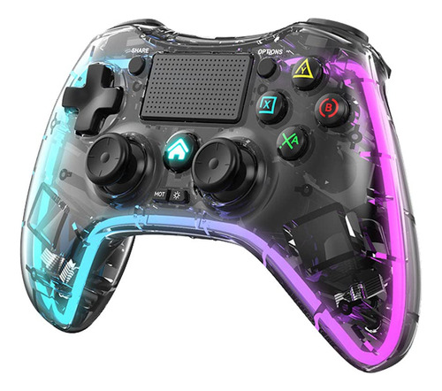 Wireless Game Controller Transparent Gamepad For Ps4 Ps3 Pc 