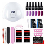 Manicura Conjunto De Uñas De Acrílico Kit Uv Led Lámpara