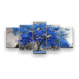 Quadro Decorativo Árvore Grande Azul 129x61