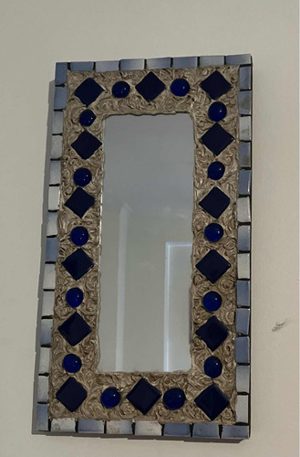 Espejo Decorativo Con Borde Azulejos Y Piedras