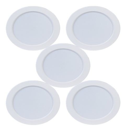 Kit De 5 Piezas Luminaria Plafón Empotrable 22w Luz Blanca