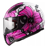 Casco Integral Para Mujer Ls2 Rapid Il Poppies Rosa Ece2206