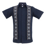 Guayabera Bordada Yucateca Lino Modelo Estrella Manga Corta