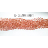 130 Conta Cristal Rosa Transparente 8mm Terço Japa Guiacolar