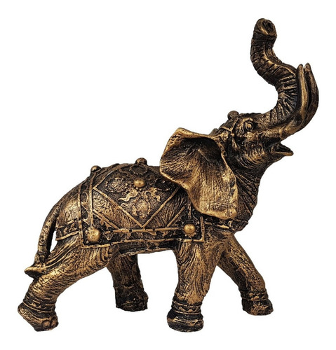 Elefante Indiano Em Resina Sorte E Sabedoria 23,5 Cm.