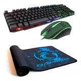 Kit Teclado Gamer Km-680 Mas Mouse Y Pad