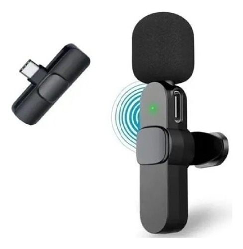 Microfone Lapela Wireless Plug And Play Cor Preto