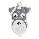 Chapas Para Perros My Family Friends Raza Schnauzer Gris Grabado Instantáneo