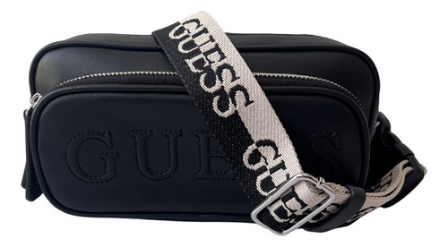 Banano Guess Negro Correa Con Logo