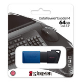 Memoria Flash Usb Kingston De 64 Gb 3.2 Exodia M Negro Azul