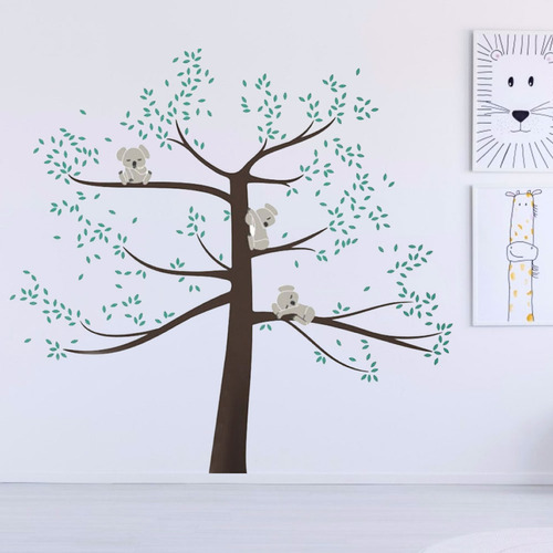 Adhesivo De Pared Grande Con Bonito Diseño De Koala Y Árbol