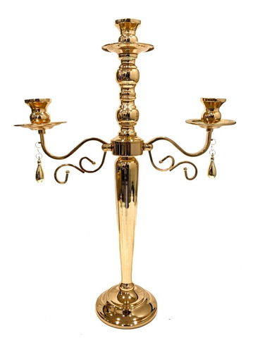 Candelabro Para Velas Color Oro #60502 53cm Premium 