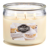 Vela 10 Oz Tres Mechas Creamy Vanilla Swirl Candle Lite 187