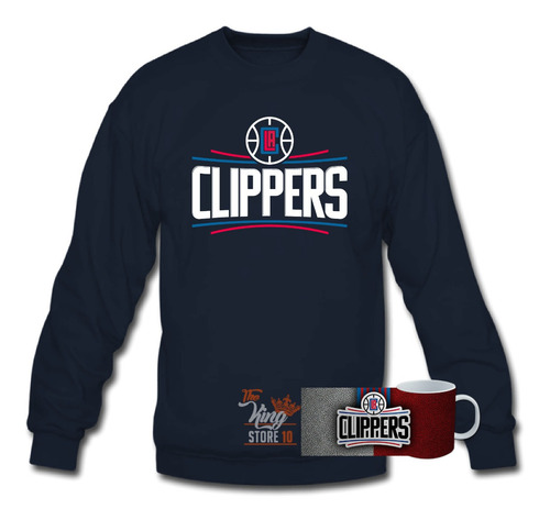 Poleron Polo + Taza, Los Angeles Clippers, Nba, Basquetball, Deporte / The King Store