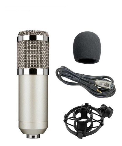 Microfono Condenser Hugel Cm800 Araña Filtro Cable La Roca