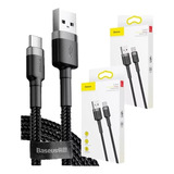 Kit 2x Cabos Usb Tipo C Baseus 2 Metros Ultra Resistente 