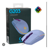 Mouse Gamer De Juego Logitech G203 Lila