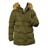 Campera Parka Hombre De Nylon Forrada En Piel 