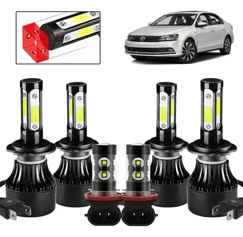 For Volkswagen Kit De Focos Led Luz Alta/baja/niebla 6 Pcs