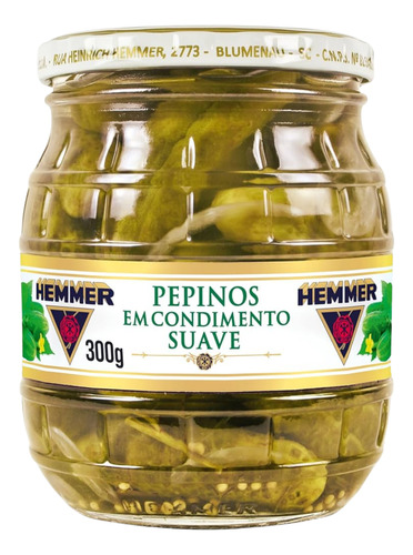 Pepinos Em Condimento Suave Hemmer Pt 300gr Picles