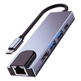 Qces Adaptador Multipuerto Usb C Hub, Concentrador Usb C A E