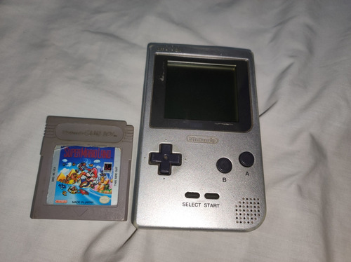 Game Boy Pocket Silver Con Un Juego Y Tapa Original Gameboy 