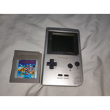 Game Boy Pocket Silver Con Un Juego Y Tapa Original Gameboy 